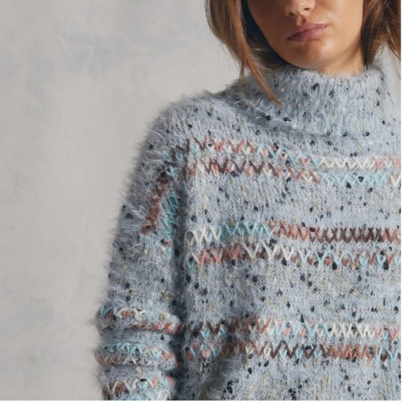 DARLA SPECKLED EYELASH TURTLENECK SWEATER anthropologie - Picture 7 of 7